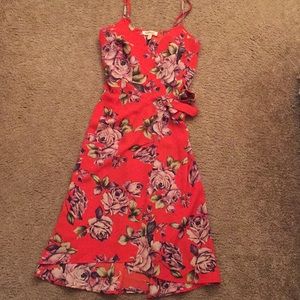 MONTEAU Floral Wrap Dress Sz S.